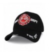 Trendy Apparel Shop Fire Department Solid Color 3D Embroidered Firefighter Baseball Cap - Black - CH17Z4LEA3M