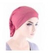 Womens Ruffle Chemo Hat Beanie Scarf- Soft Turban Bandana Head Wrap for Cancer - 09- Rose Pink - C9186AEE3UH