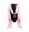Vovotrade Women Winter Heart Gemstone Necklace Scarf Lady Tassel Warm Scarves - Pink - CT12O12TL9F