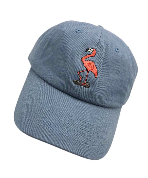 SY Baseball Cap Flamingo Small Embroidered Dad hats Adjustable Snapback Cotton Unisex - Denim - CF187G7ESLX