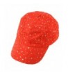 Ladies Sparkle Shiny Flashy Dance Party Baseball Hat Ball Cap Adjustable - Red - CF110YC7UOP