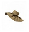 Luxury Divas Elegant Toyo Wide Brim Floppy Hat - Natural - CC12CM4HWFT