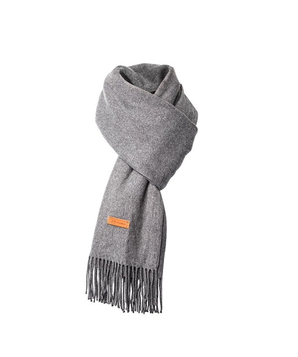 Cashmere Scarf For Womens-Mens Super Soft Fashion Long Tassel Grey Scarf（80.7X25.6 In） - C9187R0D0Q3