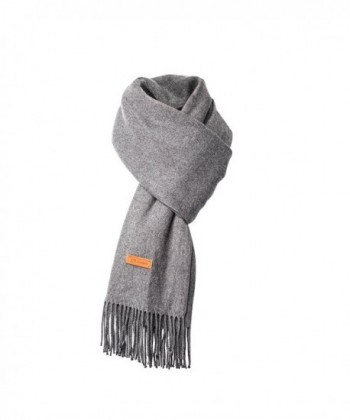 Cashmere Scarf For Womens-Mens Super Soft Fashion Long Tassel Grey Scarf（80.7X25.6 In） - C9187R0D0Q3