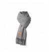 Cashmere Scarf For Womens-Mens Super Soft Fashion Long Tassel Grey Scarf（80.7X25.6 In） - C9187R0D0Q3