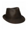 Henschel Men's Faux Ultra-Suede Leather Fedora with Satin Lining - Distressed Brown - C311CUVVSI7