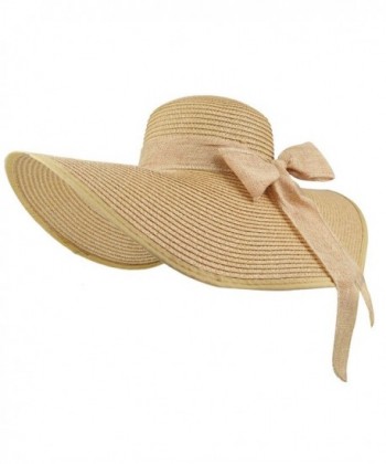 DRESHOW Womens Bowknot Floppy Foldable in Women's Sun Hats