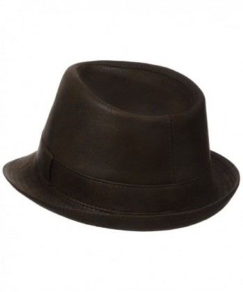 Henschel Ultra Suede Leather Fedora Distressed