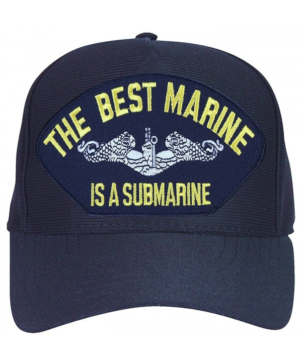 The Best Marine is a Submarine Baseball Cap. Navy Blue. Made in USA - C412O0HW7O2