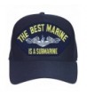 The Best Marine is a Submarine Baseball Cap. Navy Blue. Made in USA - C412O0HW7O2