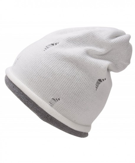 Youth Size Double Layered Beanie - White/Melange Grey - CM11RIMUN75