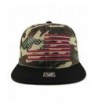 Armycrew USA American Flag Embroidered Flat Bill Snapback Cap - Military Camo - C918754HX7R