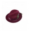 Bruno Capelo Men's Crushable Burgundy 100% Wool Winter Dress Casual Fedora Hat - CI12MXPMBI7