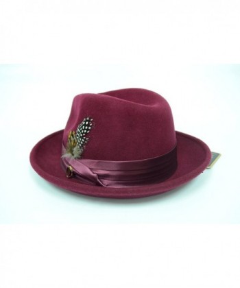 Bruno Capelo Crushable Burgundy Winter in Men's Fedoras