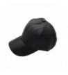 Fashion 21 Women's Solid Faux Leather Velcro Closure Adjustable Baseball Cap - Black - CA12F2ROZ21