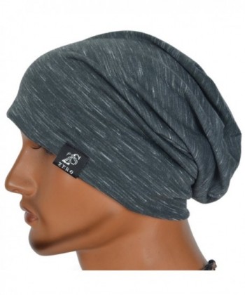 FORBUSITE Chic Striped Thin Baggy Slouch Summer Beanie Skull Cap Hat - Grey - CU12J6LGOM3