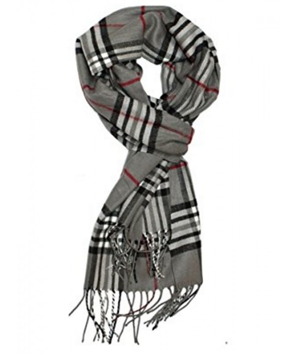 Classic Style Plaid Checked Cashmere Feel Winter Scarf with Hair Tie. - A4 - CT12MYE7ZS0