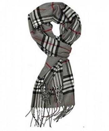 Classic Style Plaid Checked Cashmere Feel Winter Scarf with Hair Tie. - A4 - CT12MYE7ZS0