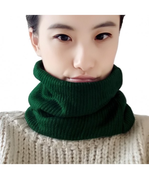 Leories Winter Neck Warmer Fleece Lined Infinity Scarf Soft Thick Circle Loop Scarves - Green - CW187R96OY5