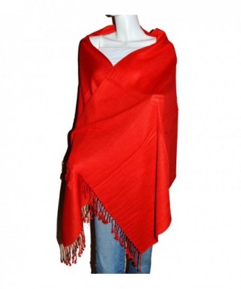 SCARF_TRADINGINC Twill Pashmina / Shawl / Wrap / Stole / Scarf - Red - C811EH0BTF1