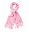 100% Cashmere Wool Scarf Houndstooth Design Made in Germany - Hot Pink - CM12E854HB7