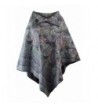 Black Colorful Paisley Pattern Turtleneck Poncho - C312LWWUKLP