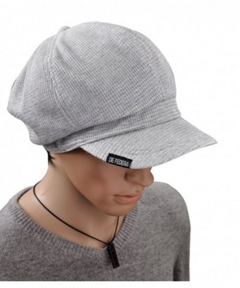 Adjustable Cotton Octagonal Cap Solid Newsboy Hat Outdoor Unisex Painter Cap - Light Gray - CQ185LG8LUU