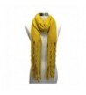 Mustard Fringy Diamond Pattern Scarf