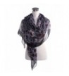 Niaiwei Elegant Floral Print Women Scarf Shawl - Pink and Grey - CQ184XZAKEU