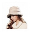 Kenmont Winter Women Warm Wool Bucket Hat Billycock Dicer Faux Fur Cap (Pale Pinkish Grey) - CP11OBW4399