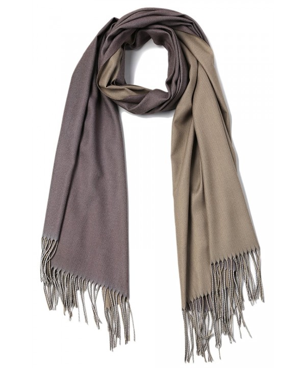 Women's Winter Scarf Tassel Plaid Scarf Warm Soft Large Blanket Wrap Shawl Scarves - Grey-camel - C41885WGQ49