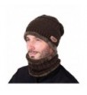 Buytop Winter Beanie Hat Scarf Set Warm Knit Hat Thick Fleece Lined Knit Skul Cap For Men Women - Coffee - CB185X3R582