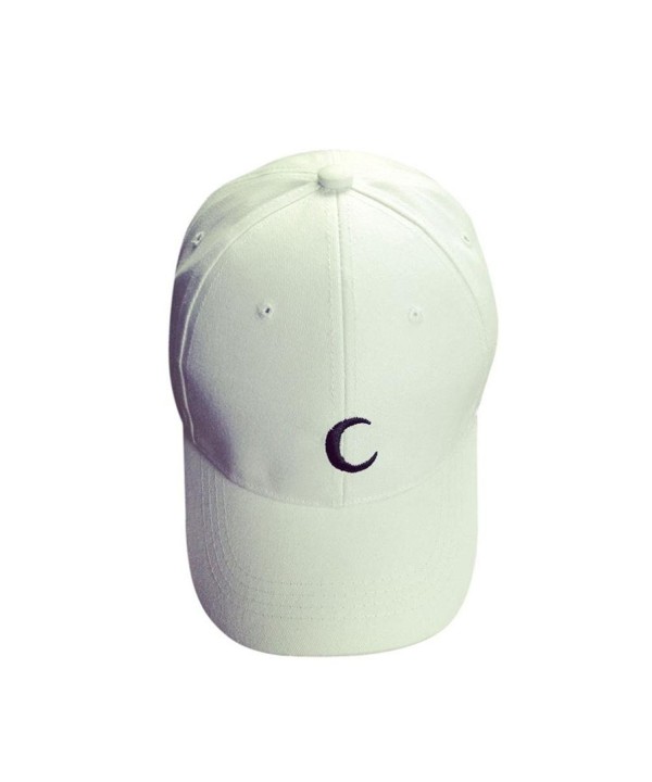 Hat-UPLOTER Embroidery Cotton Baseball Cap Boys Girls Snapback Hip Hop Flat Hat - White - CK12LB1SPHX