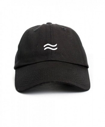 Aquarius Zodiac Sign Symbol Unstructured Baseball Dad Hat New - Black - CB12OC1EU60