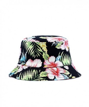 The Hat Depot 200hf1400 Hawaiian Flower Bucket Hat - 2 Colors - Black/Red - CP12544ZYG3