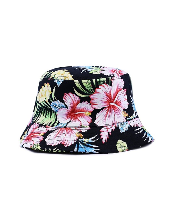 200hf1400 Hawaiian Flower Bucket Hat 2 Colors Black/Red CP12544ZYG3