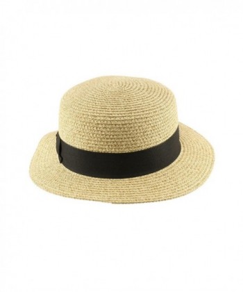 Summer Boater Gambler Hat Natural in Men's Fedoras