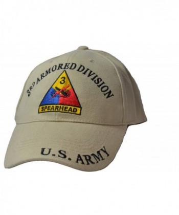 Eagle Emblems Men's 3rd Armored Division Tan Embroidered Ball Cap - Tan - CS11WYD9HED