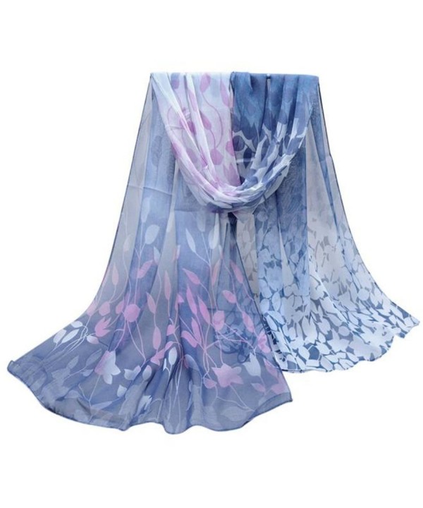 Wensltd Clearance Xmas Gift! Women Beautiful Rainbow Chiffon Shawl Wrap Scarf - Dark Gray - C91286W3AR9