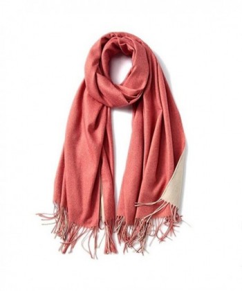 Large 79"x28" Women Soft Cashmere Shawls Wool Wraps Fashion Stole Scarf - Blush - CK1879TURDW