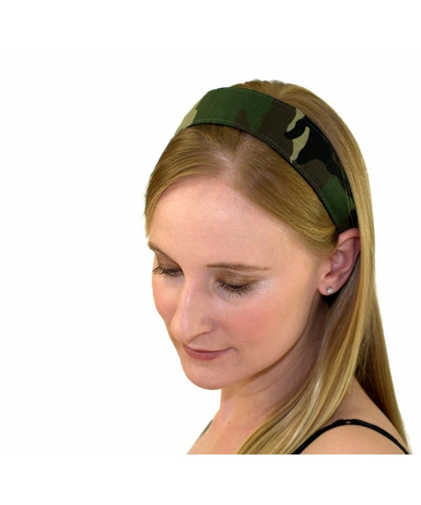 Skinny Headband Popular Camo Green and Earth Tones Camouflage Running Headwrap - C21149LB92B