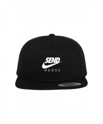 Send Nudes Snapback Hat Cap - Black - C617Y0H7EMI