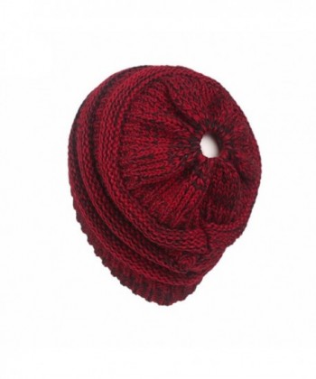 KARRESLY Beanie Womens Ponytail Ribbed