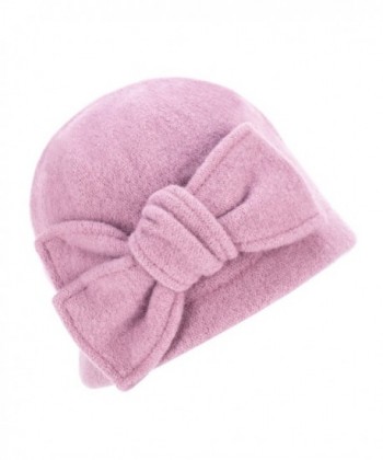 Lawliet Womens Bow Gatsby Winter Wool Cap Beret Beanie Cloche Bucket Hat A288 - Light Purple - C21263ZJXRN