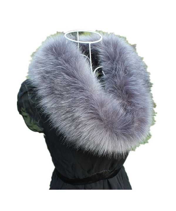Winter Imitation fox fur bib Leather grass Scarves Fur collar Neck warm - gray-B - C4127GJKMA1