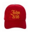 Artisan Owl John 3:16 Hat Religious Bible Christian Gift - 100% Cotton Embroidered Cap - Red - C21868XYZLI