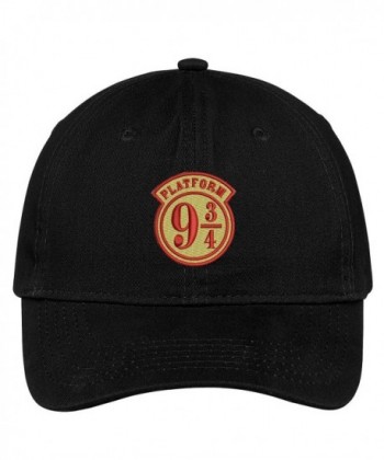 Trendy Apparel Shop Harry Platform 9 3/4 Embroidered Soft Brushed Cotton Low Profile Cap - Black - CS17Z34MT26