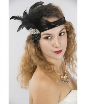 CONIFERA Headband Elastic Feather Crystal