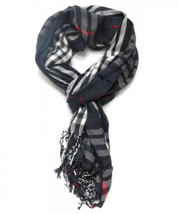 TitFus Classic Designer Inspired extended Plaid Scarf Wrap shawl throw large - Charcoal - C711JZR0SVH