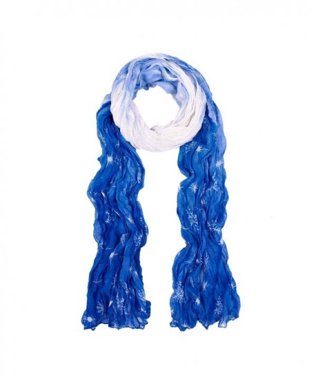 Chic Ombre Watercolor Snowflake Scarf - Different Colors Available - Blue - CE11GIU8T0L